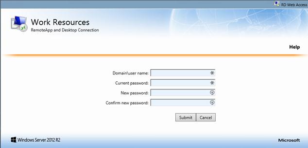 Permitir a los usuarios cambiar la contraseña caducada a través del acceso web de escritorio remoto en Windows Server 2016 / 2012R2