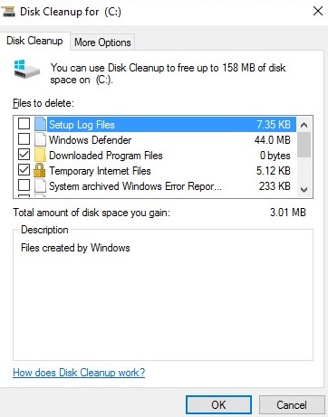 archivos de sistema de limpieza en el servidor de Windows
