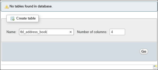 Nombre de la tabla de la base de datos