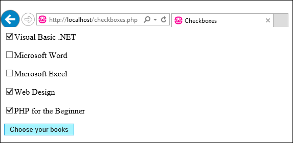 tutoriales de php: casillas de verificación