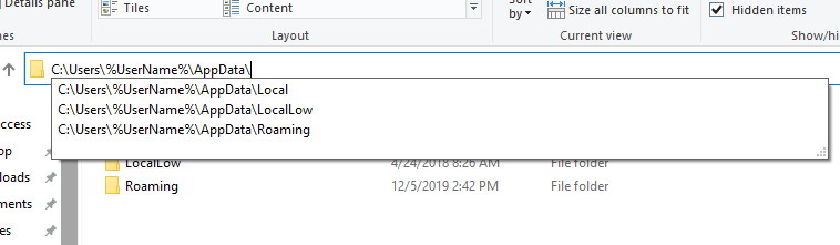 limpiar appdata windows 10