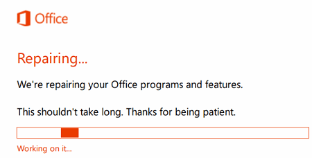 Office 365 herramienta de reparación de windows 10