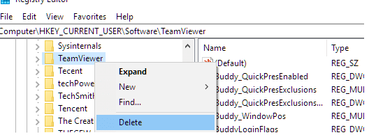restablecer teamviewer