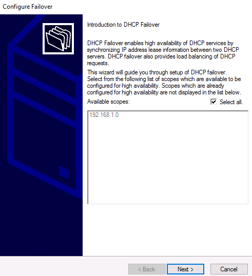 Equilibrio de carga de conmutación por error de dhcp