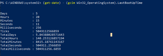 Windows 10 comprobar el tiempo de actividad