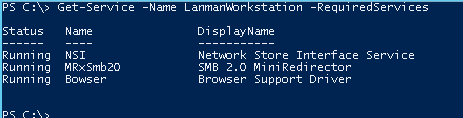 servicios de lista de powershell