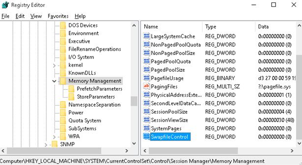 windows 10 eliminar swapfile.sys