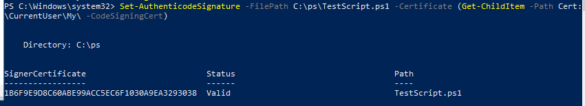 powershell firmado digitalmente