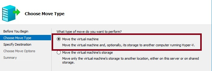 máquina virtual de migración hyper v