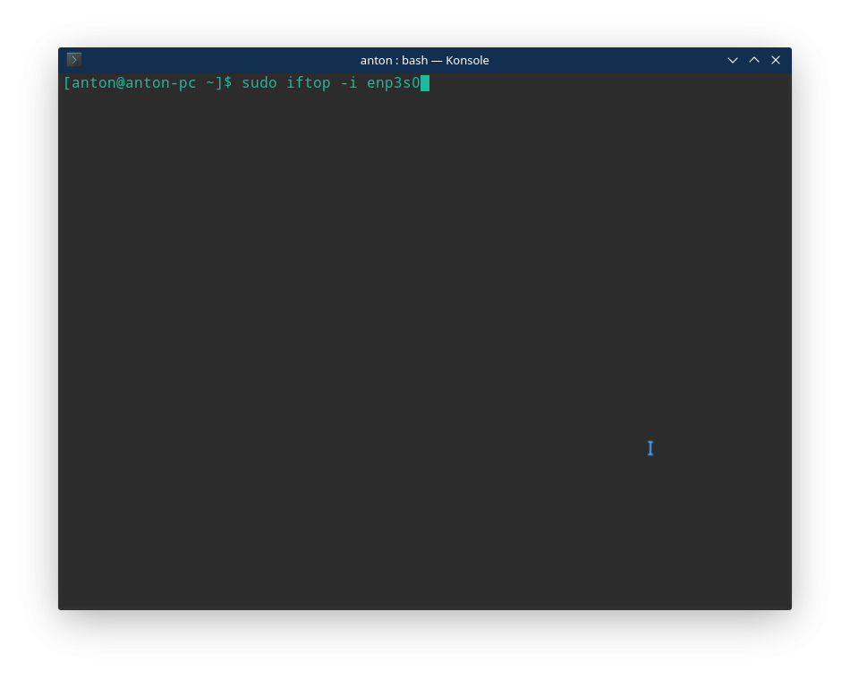 mostrar el uso de la red linux