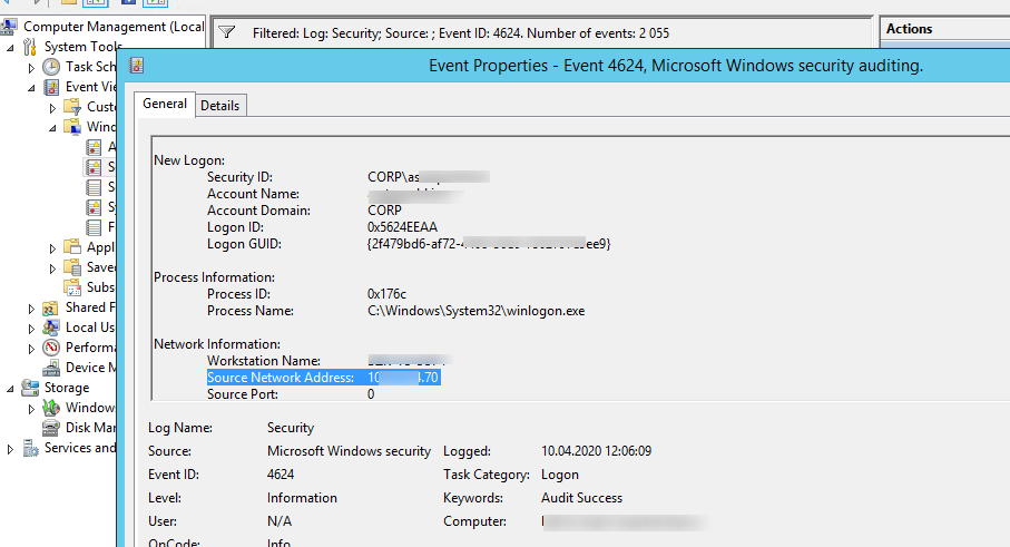 historial de inicio de sesión de usuario de powershell