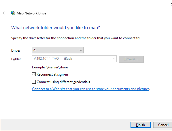 unidad de red de windows
