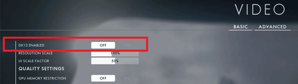 Error de Battlefield DirectX dx 12