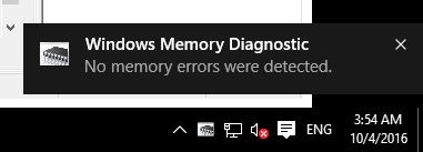 línea de comando de prueba de memoria de Windows 10