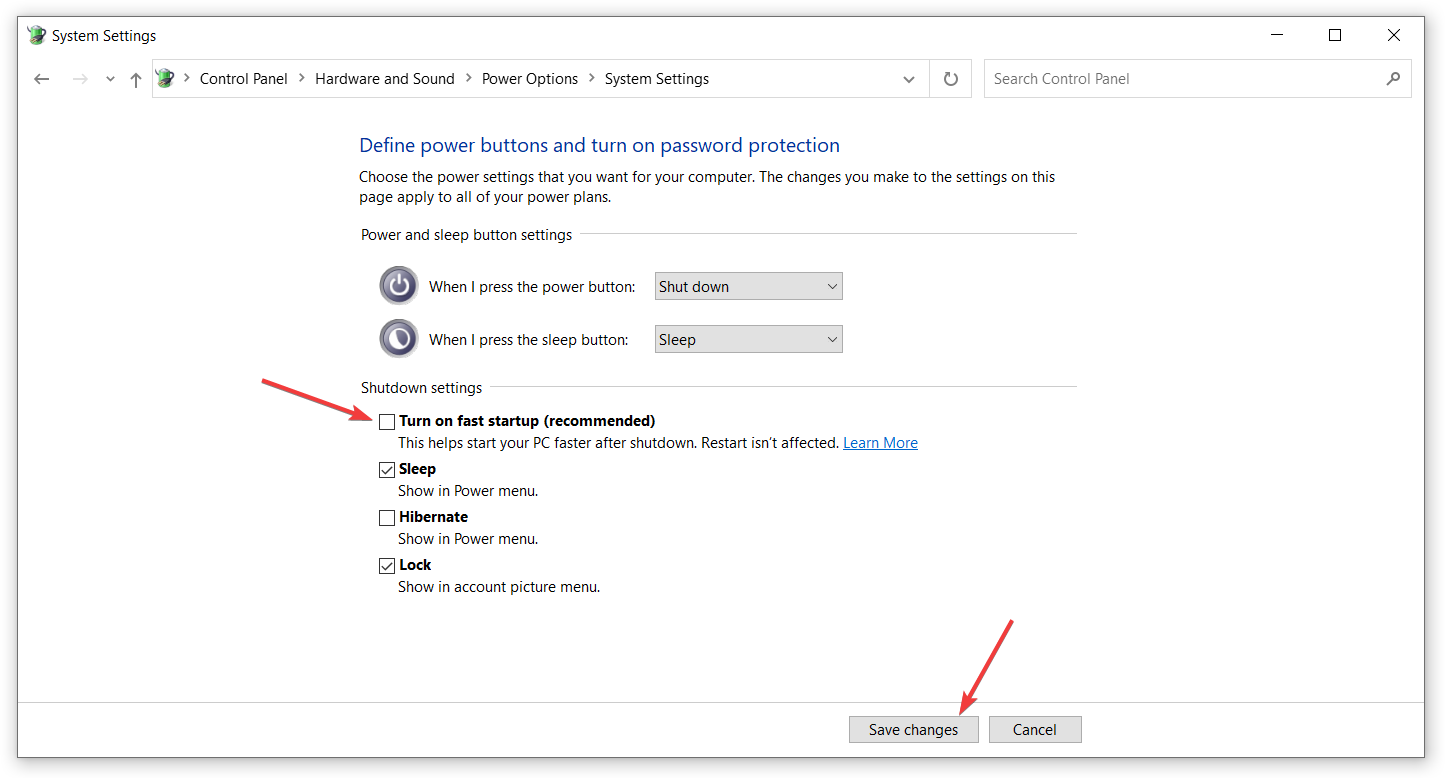 deshabilitar windows 10 inicio rapido