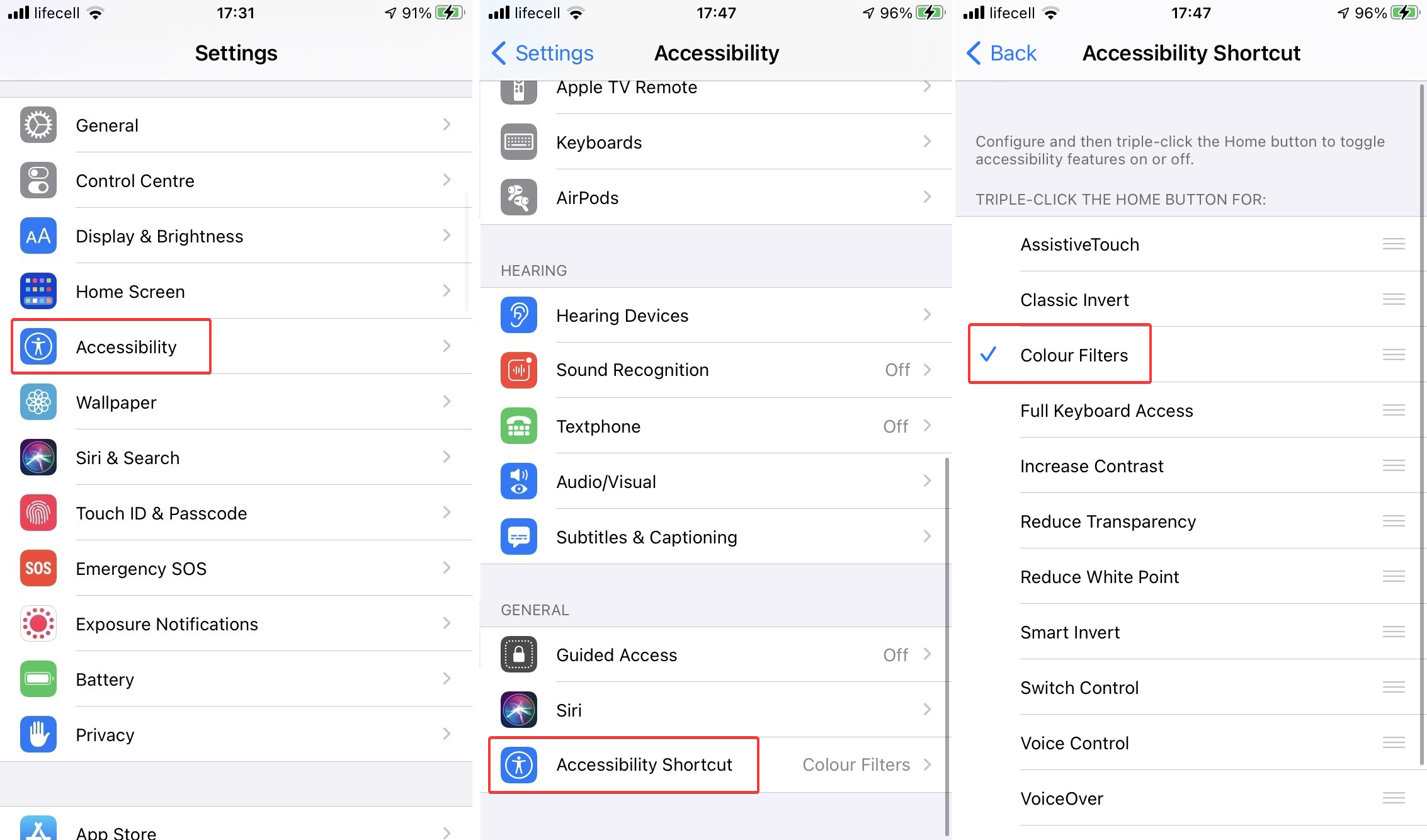 hacer iphone en escala de grises