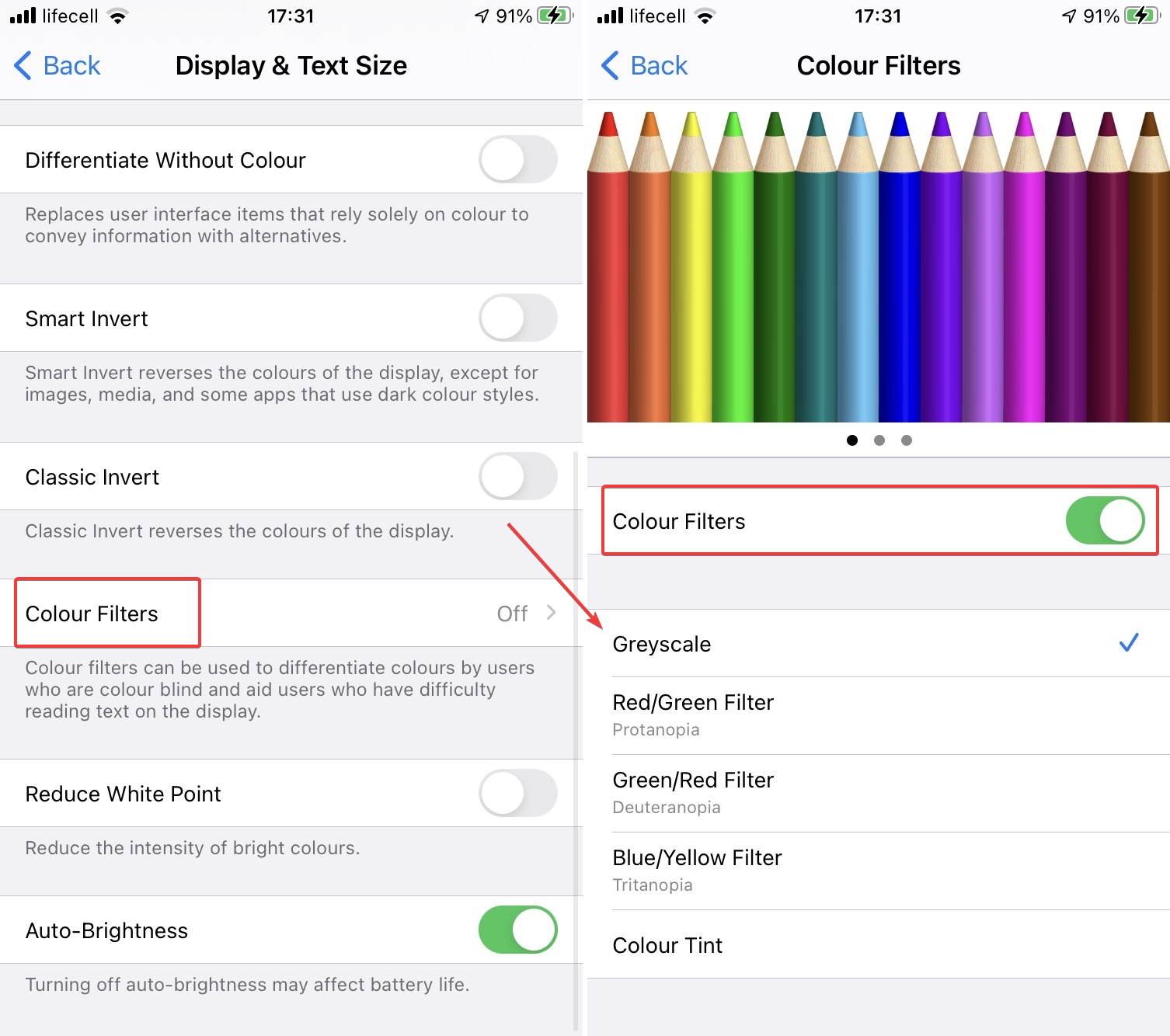 como convertir tu iphone a escala de grises
