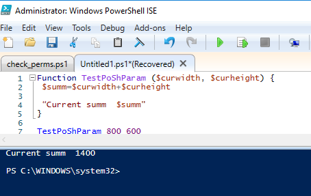 argumentos de la función powershell