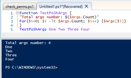 parámetro de la función powershell