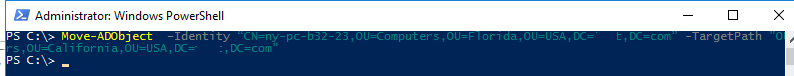 powershell mover la computadora a otro ou