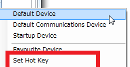tecla de acceso directo del conmutador de audio
