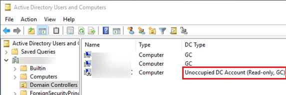 Servidor de Windows del controlador de dominio de solo lectura