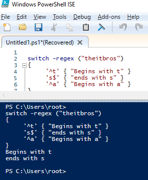ejemplo de interruptor powershell