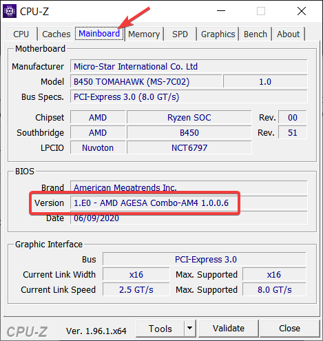 como ver bios windows 10