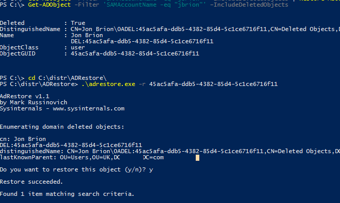 anuncio restaurar usuario eliminado