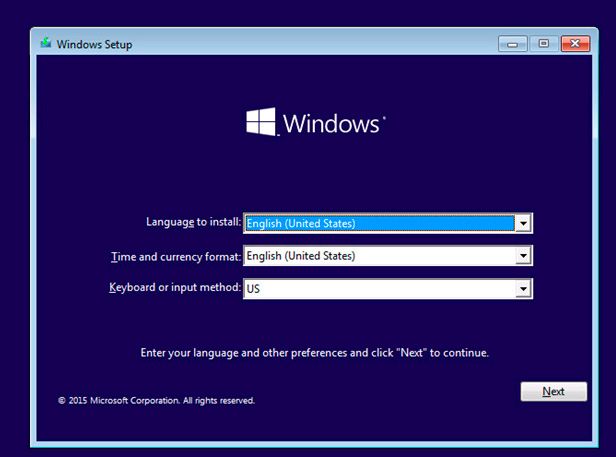 configuración de windows vm