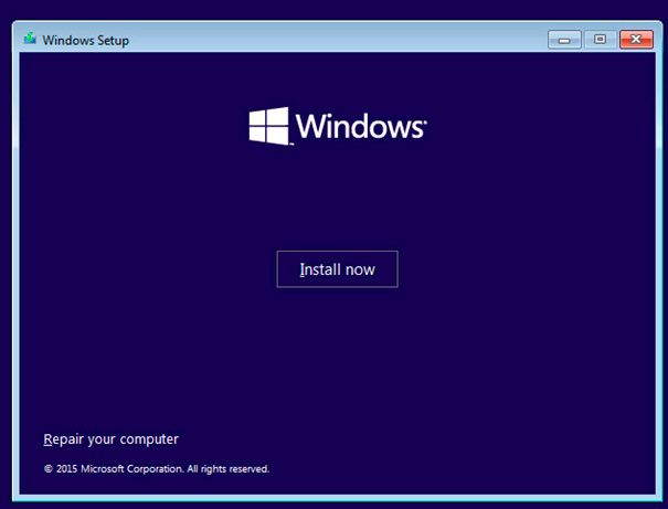 OS instalar Windows VM