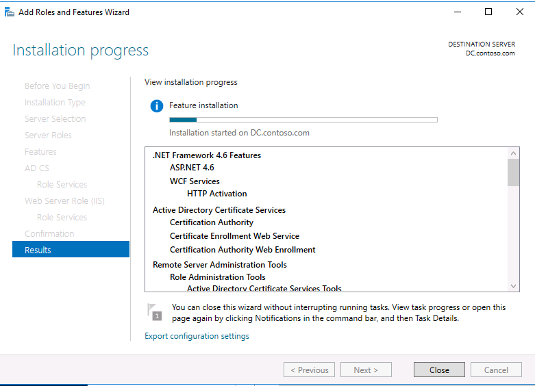 servicios de certificados del directorio activo 2016