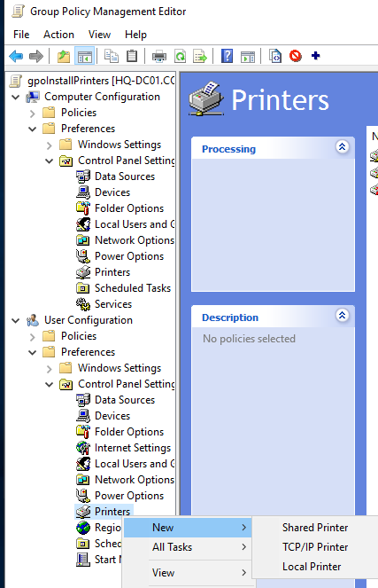 añadir impresora a través de gpo