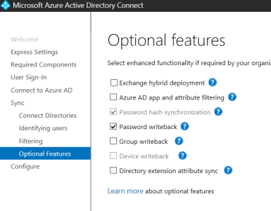 sincronización de hash de contraseña de ad connect