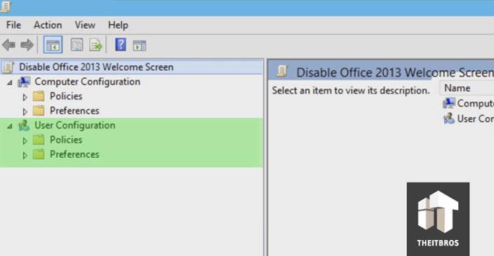 política de configuración de usuario