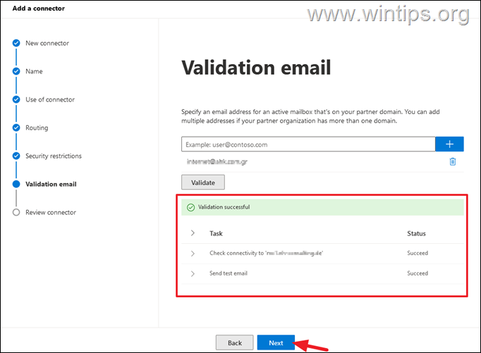 CORRECCIÓN: el correo electrónico de validación del conector Microsoft365 falló