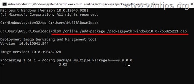Cómo instalar archivos CAB con DISM en Windows 11/10.