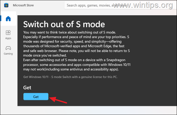 salir del modo S de Windows 11