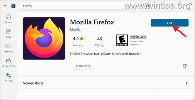 descargar Firefox de la tienda