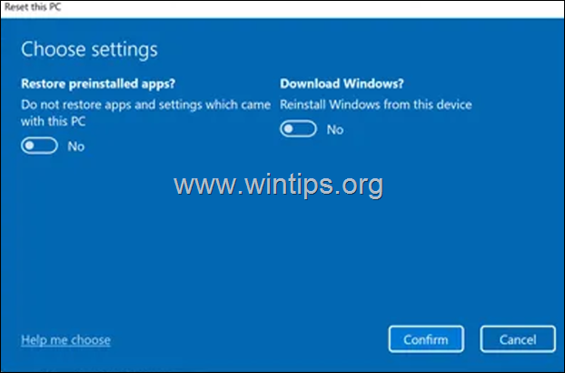 Reinstale las opciones de Windows 11