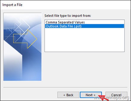 Cómo importar un archivo de datos de Outlook (.pst)