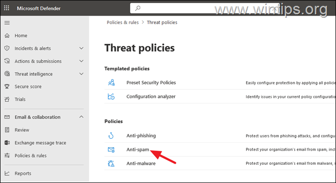 Seguridad de Microsoft 365: políticas de amenazas