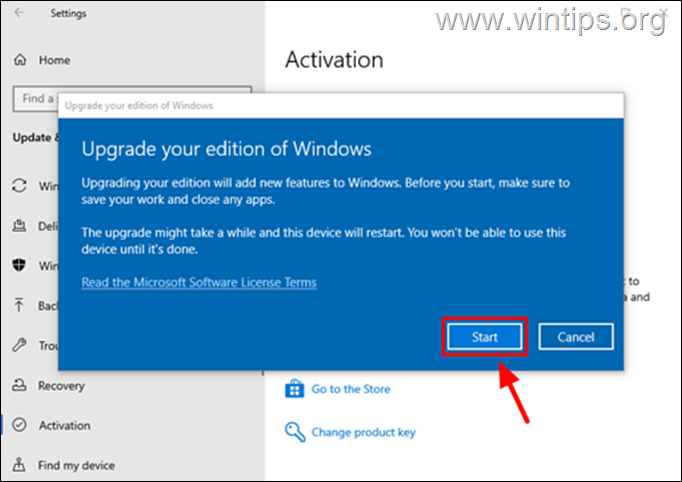 Actualice Windows 10 Hogar a Windows 10 Pro