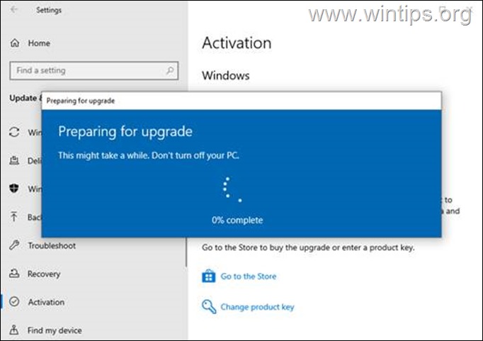 actualizar la edición de inicio de Windows
