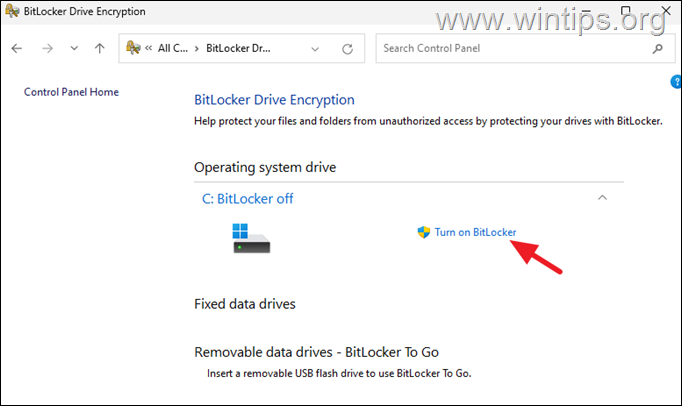 Habilitar el cifrado BitLocker