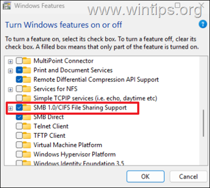 habilitar el soporte smb1 Habilitar soporte para compartir archivos SMB 1.0.CIFS