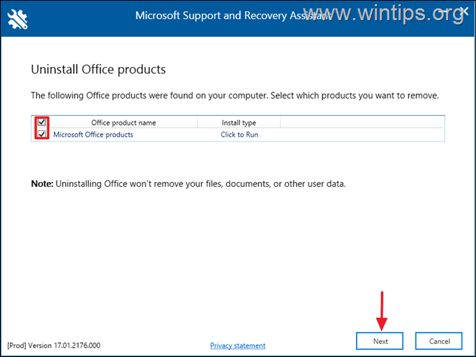 herramienta de eliminación de microsoft office