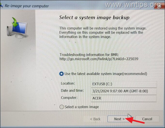 Restauración de la imagen del sistema Corrección: Restauración de imagen del sistema - 0x80042414.