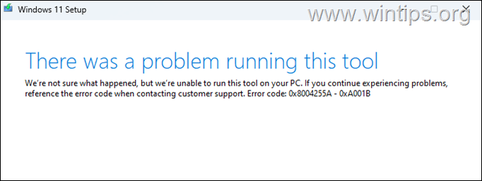 Errores de la herramienta de creación de medios corrigir 0x80042405 - 0xa001a, 0x80042405-0xa001b 