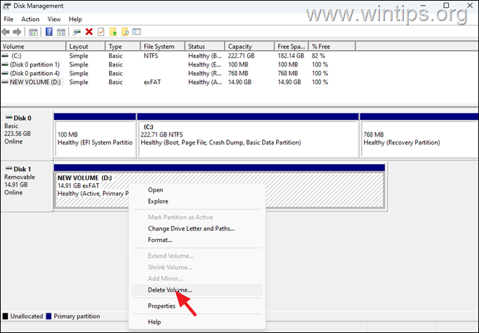 Eliminar volumen Eliminar volumen